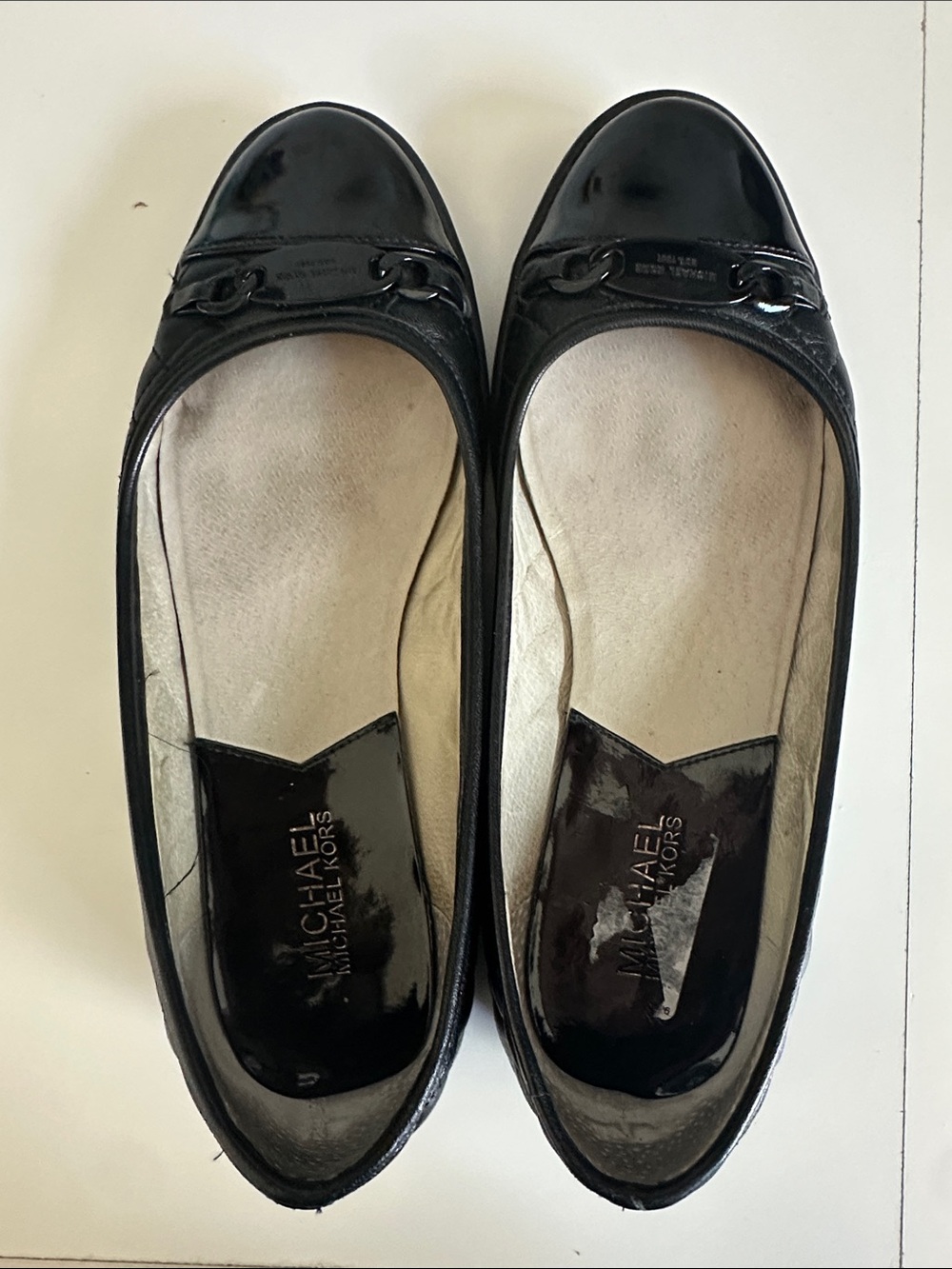 MICHAEL Michael Kors Black Patent Leather Loafers with Bit Detail